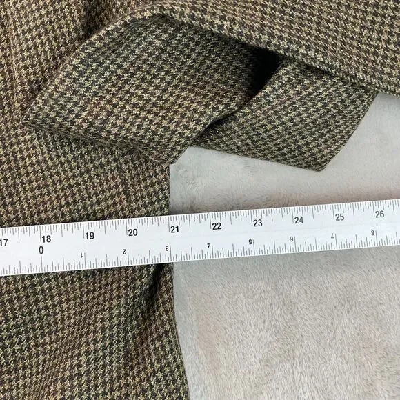 Lauren Ralph Lauren Sport Coat Blazer Men 42L Wool Brown Houndstooth‎ 2 Button